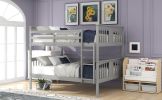 Full over Full Bunk Bed with Ladder for Bedroom;  Guest Room Furniture